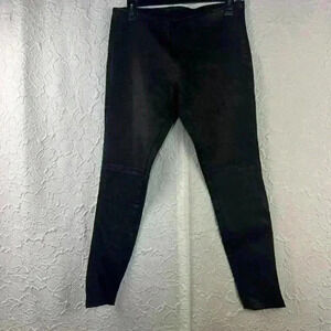 Simonetta Ravizza Black Stretch Leather Skinny Pants